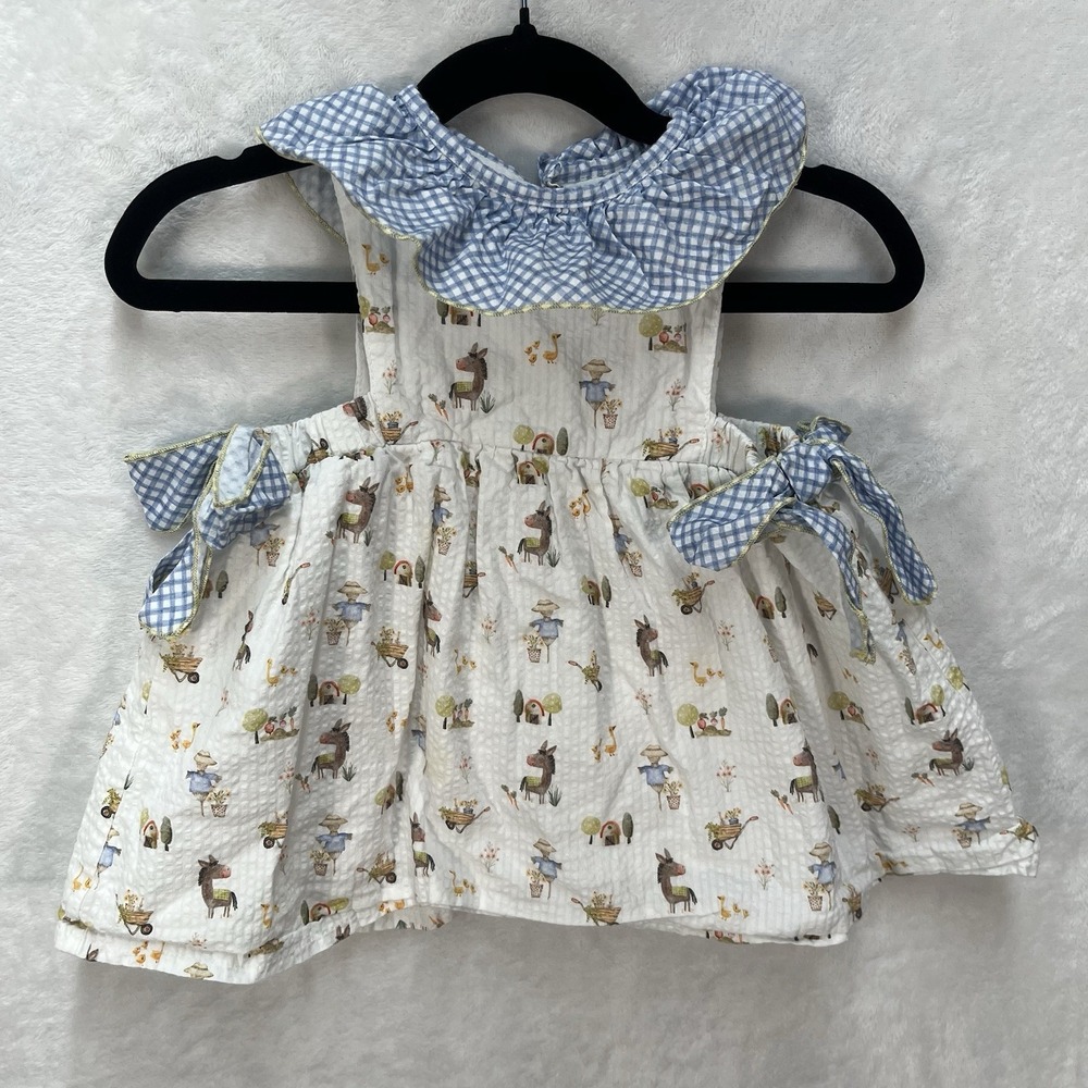 Coco Acqua Boutique Dress Baby Girl 12m Farm Donkey Animals